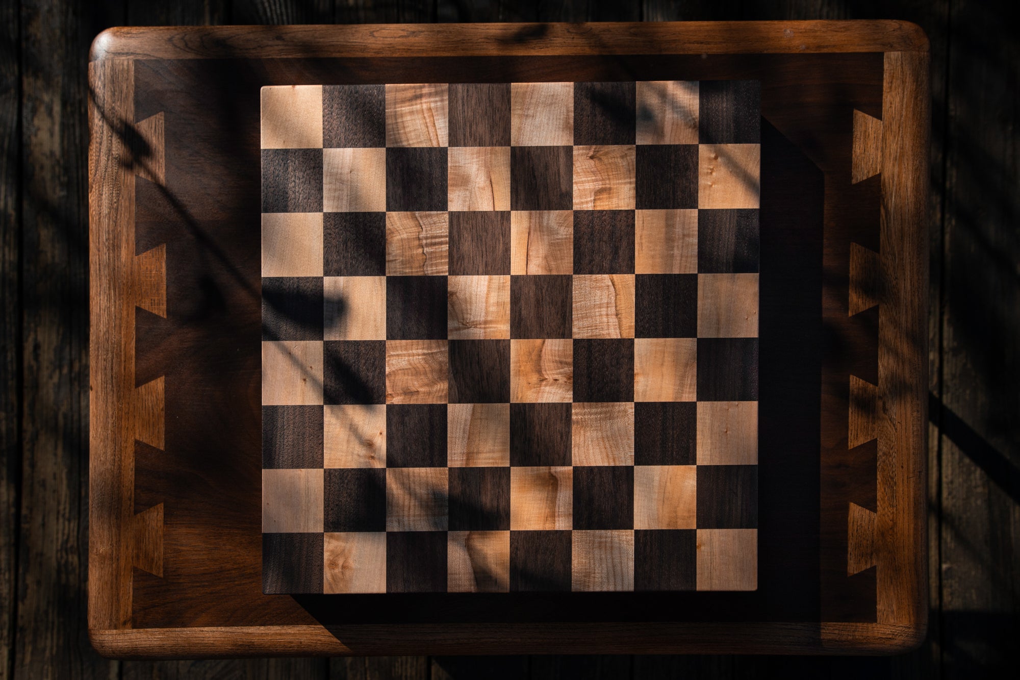 Chess Board in Walnut and Maple