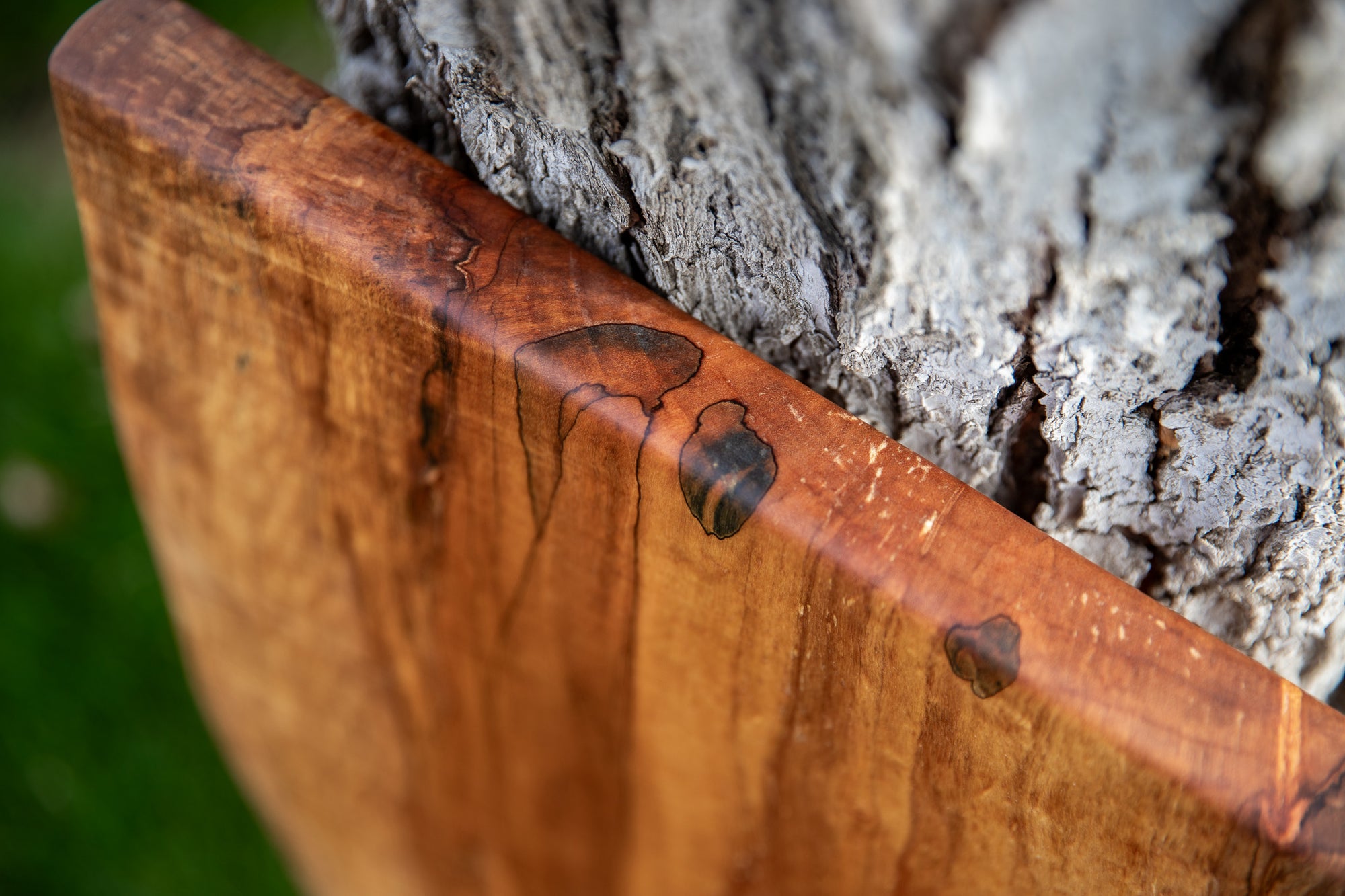 Natural Edge Chopping Board in Spalted Maple (Single Plank)