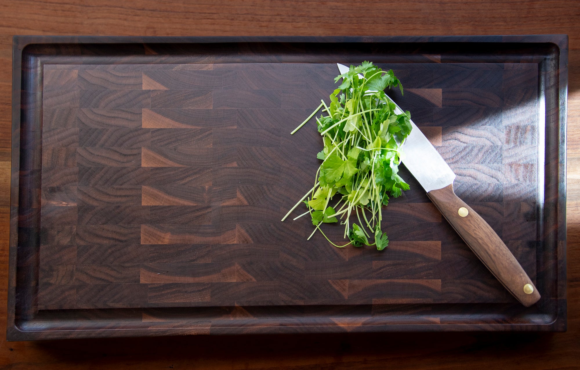 End Grain Cutting Board in Walnut